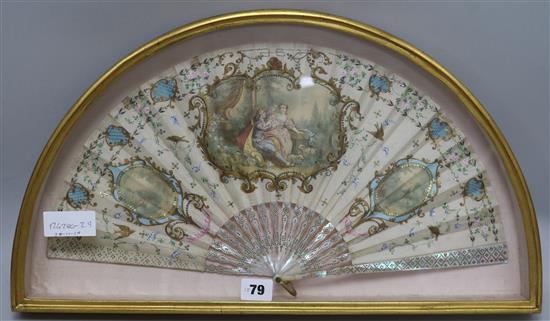 An 18th century French silk fan